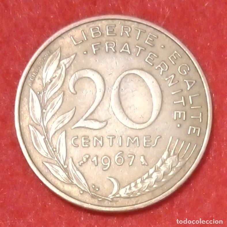 Alte M&uuml;nzen aus Europa: MONEDA DE FRANCIA 1967 - 20 C&Eacute;NTIMOS - ALUMINIO-BRONCE
