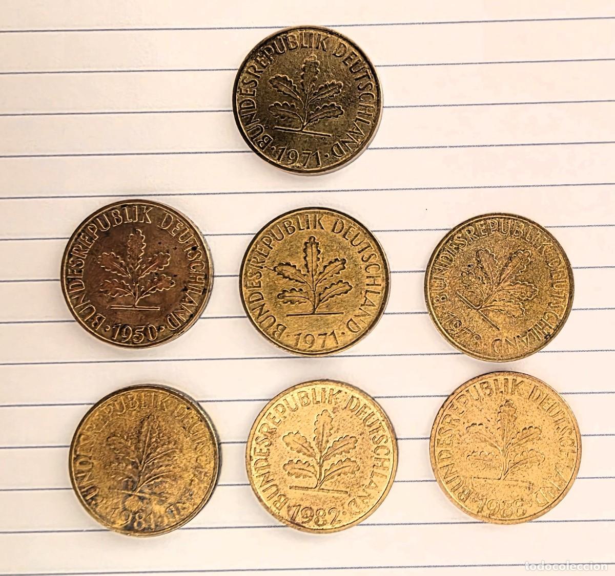 Old Coins of Europe: LOTE DE 7 MONEDAS DE ALEMANIA DE 10 PFENNIG