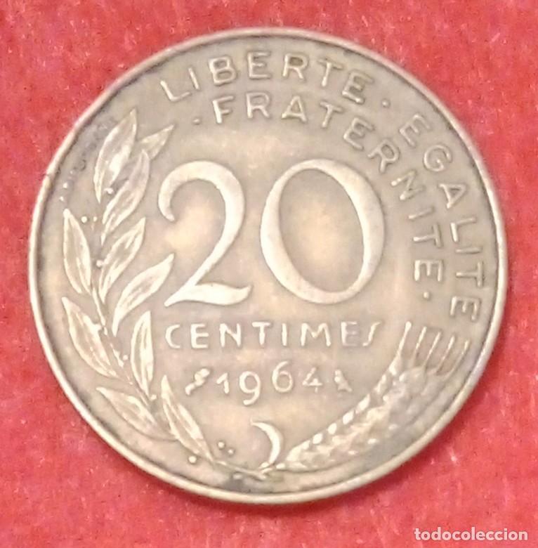 Alte M&uuml;nzen aus Europa: MONEDA DE FRANCIA 1964 - 20 C&Eacute;NTIMOS - ALUMINIO-BRONCE