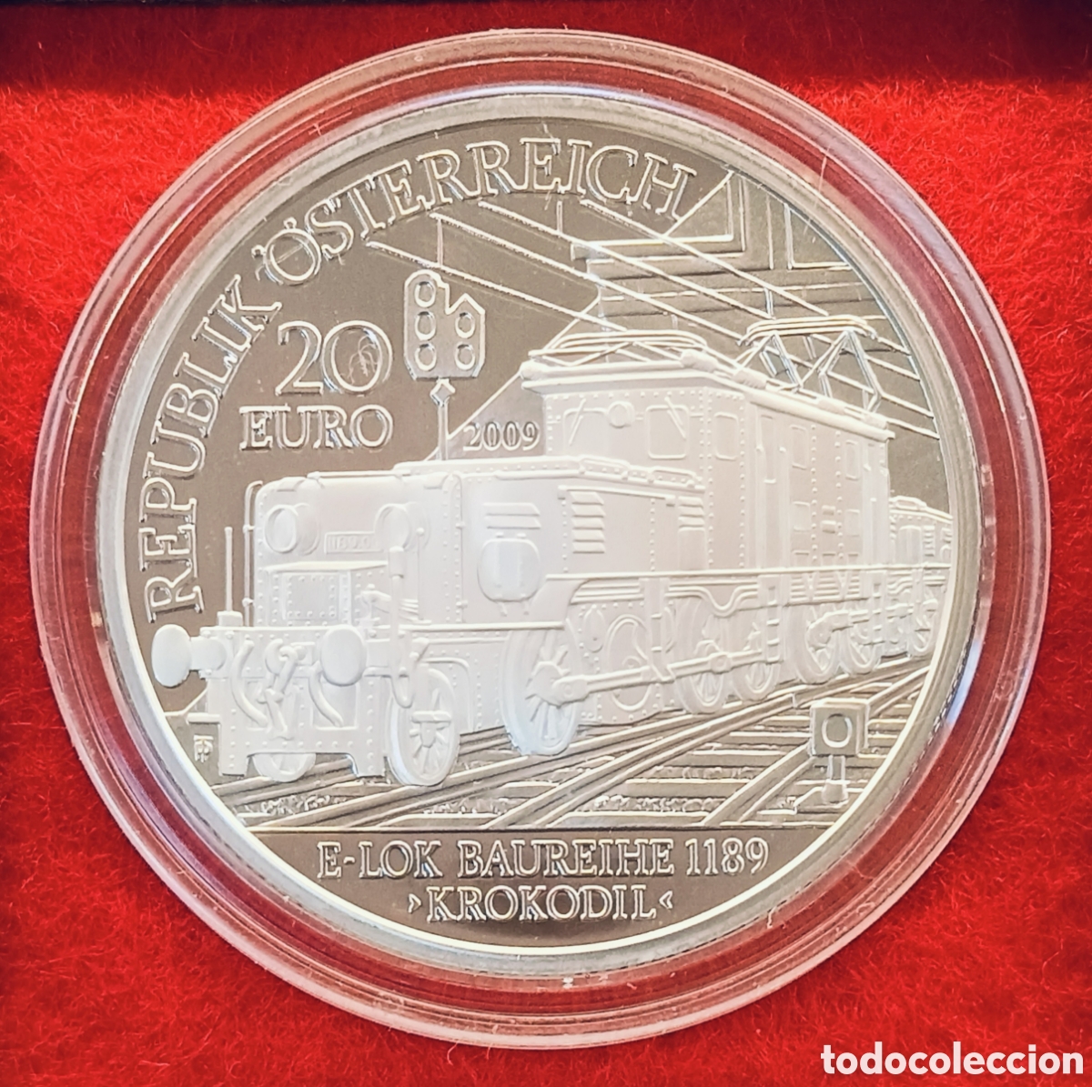 Monedas antiguas de Europa: AUSTRIA . A&Ntilde;O 2009 . 20 EUROS PLATA . PROOF .EL FERROCARRIL ELECTRICO
