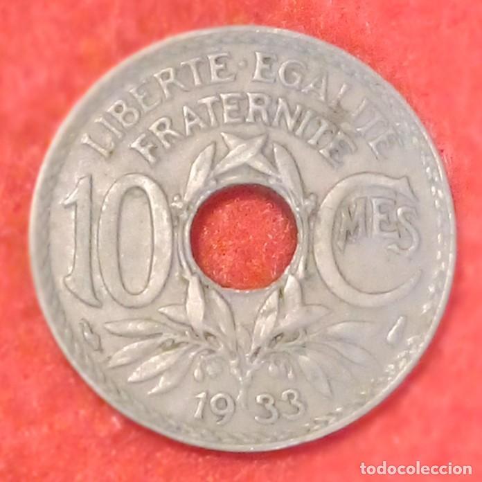 Monedas antiguas de Europa: MONEDA DE FRANCIA 1933 - 10 C&Eacute;NTIMOS - COBRE-N&Iacute;QUEL