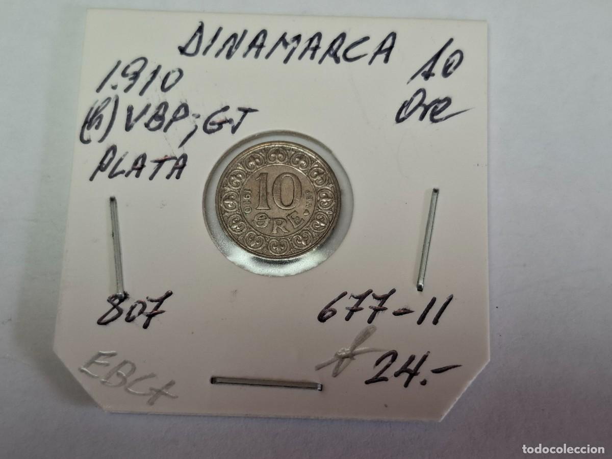 Monedas antiguas de Europa: 10 ORE de PLATA de 1910 (h) VBP GL KM 807 DINAMARCA en EBC+