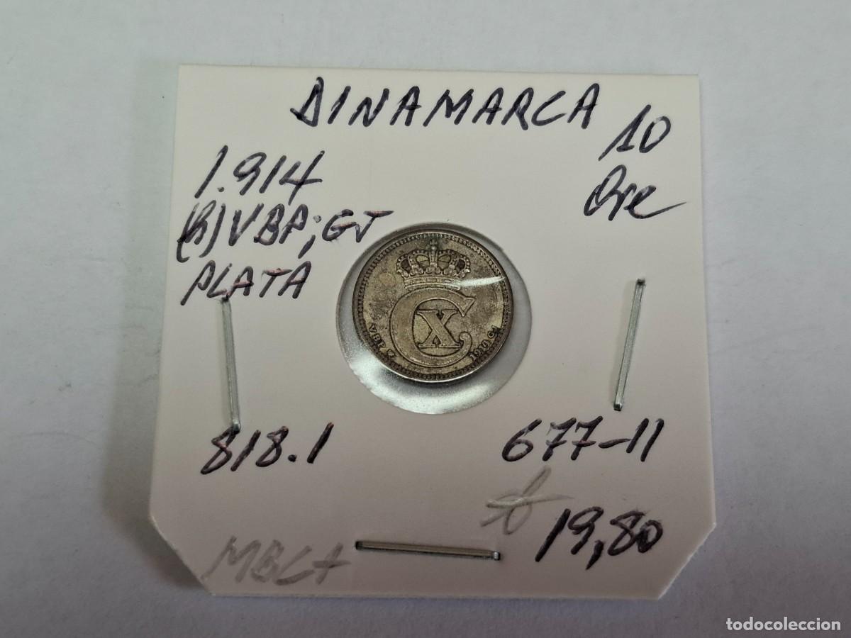Monedas antiguas de Europa: 10 ORE de PLATA de 1914 (h) VBP GL KM 818.1 DINAMARCA en MBC+