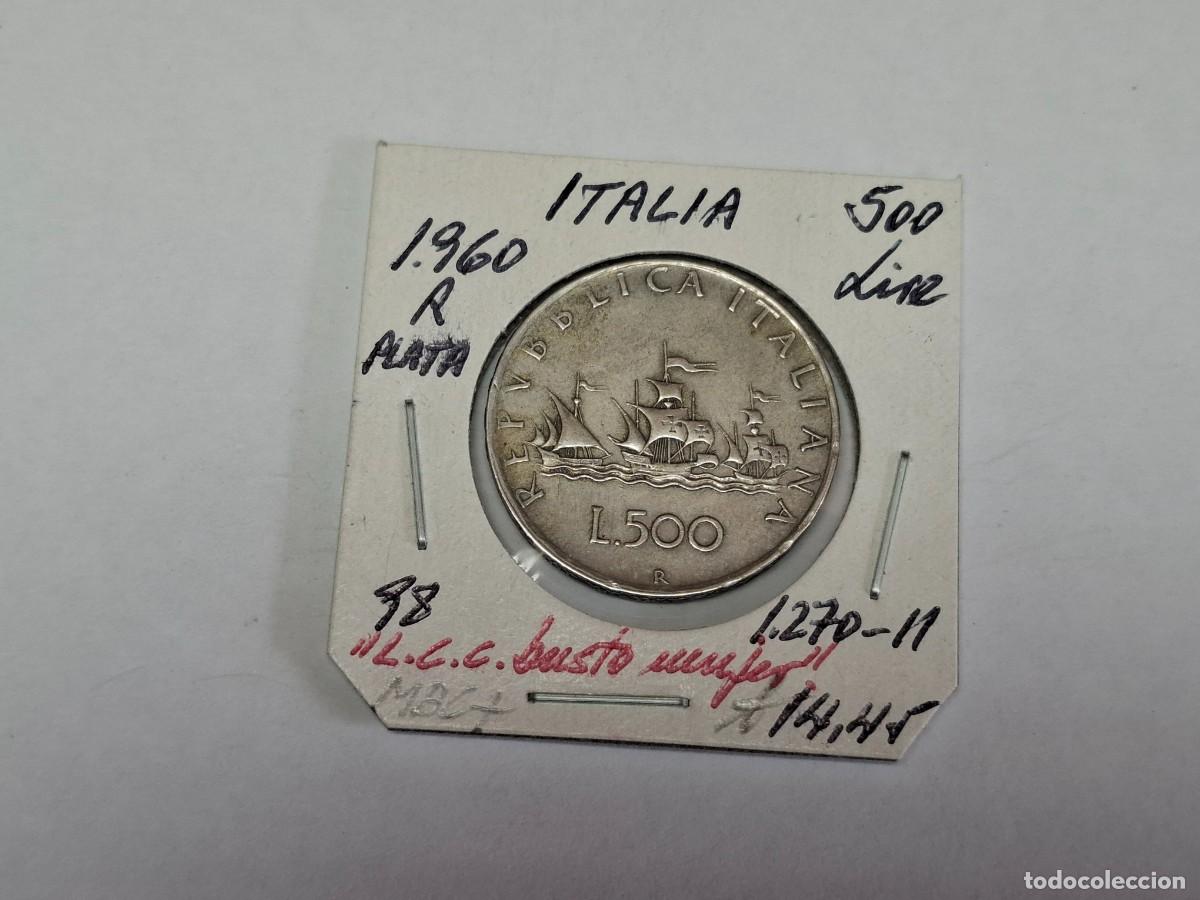 Monedas antiguas de Europa: 500 LIRAS de PLATA de 1960 R KM 98 ITALIA en MBC+