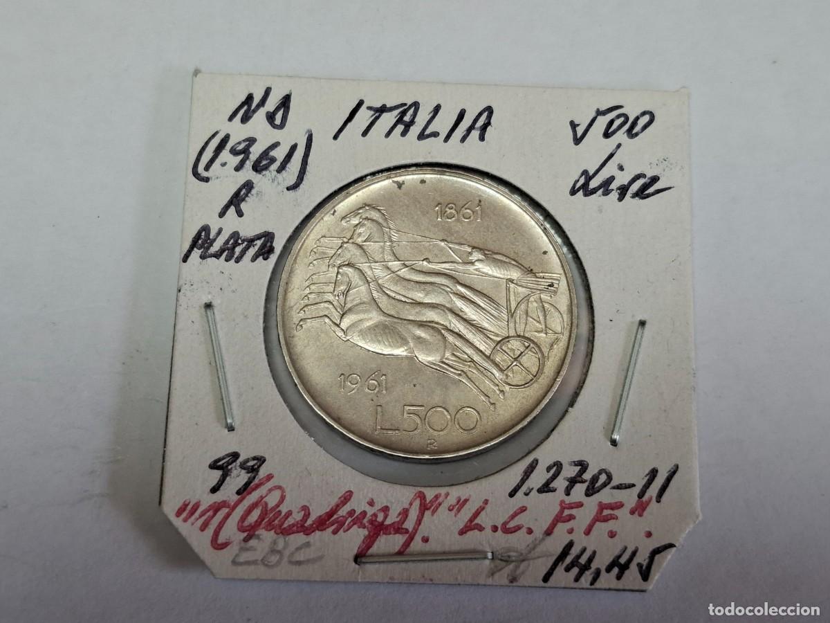 Monedas antiguas de Europa: 500 LIRAS de PLATA de 1961 R KM 99 ITALIA en EBC