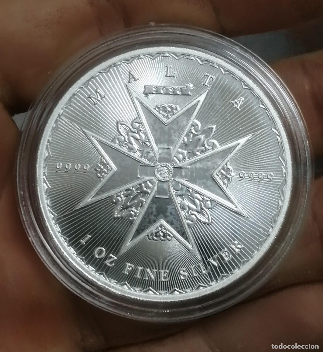 Monedas antiguas de Europa: ONZA PLATA CRUZ DE MALTA 2024 NUEVA