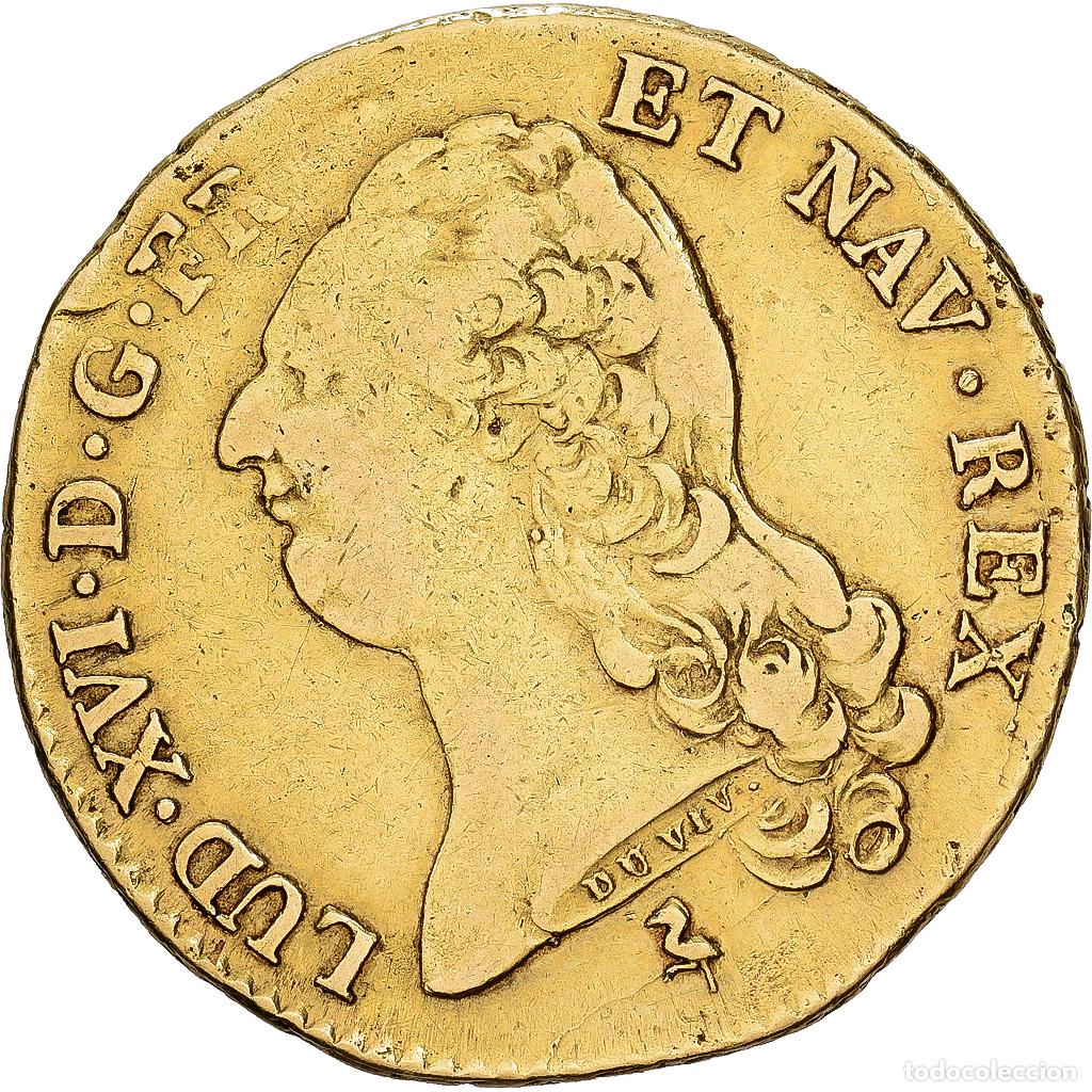 Monedas antiguas de Europa: [#1117855] Francia, Louis XVI, Double louis d'or &agrave; la t&ecirc;te nue, 1786, Paris, Oro, BC+
