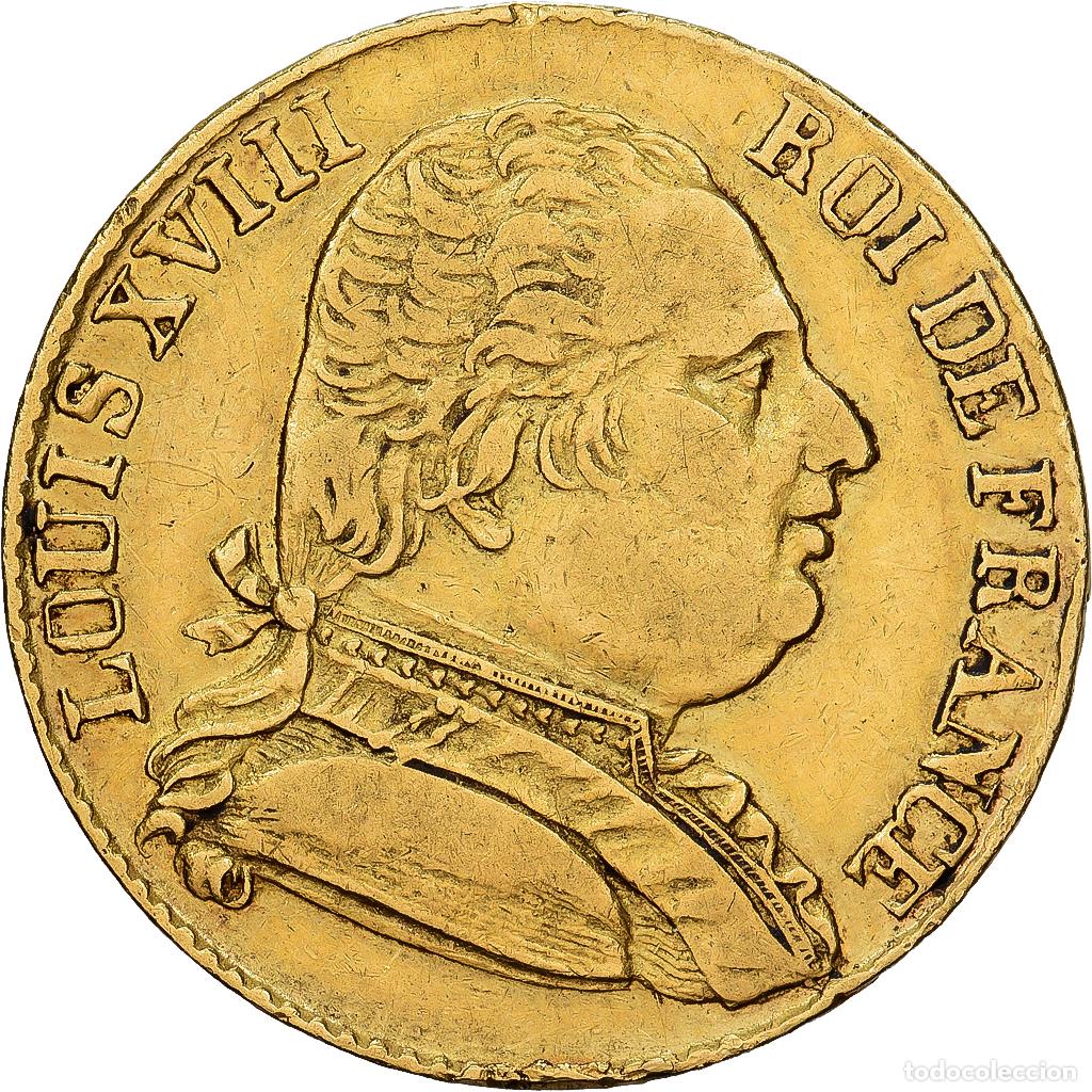 Monedas antiguas de Europa: [#1117847] France, Louis XVIII, 20 Francs, 1815, London,EF(40-45),Gold,KM 706.7,Gadoury1027