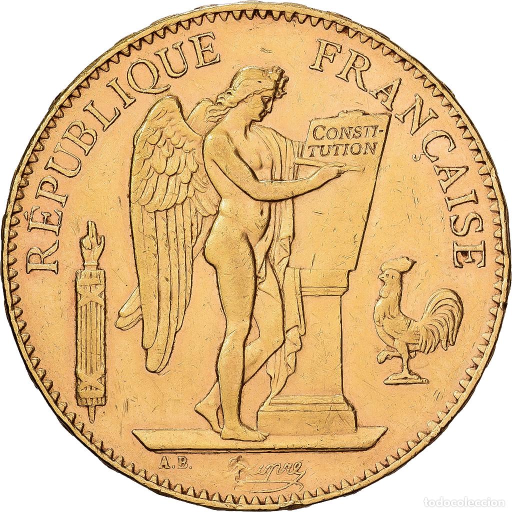 Monedas antiguas de Europa: [#1117858] Moneda, Francia, G&eacute;nie, 100 Francs, 1879, Paris, MBC+, Oro, KM:832