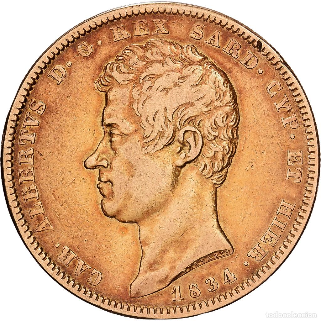 Monedas antiguas de Europa: [#1117860] Kingdom of the Two Sicilies, SARDINIA, Carlo Alberto, 100 Lire, 1834, Torino