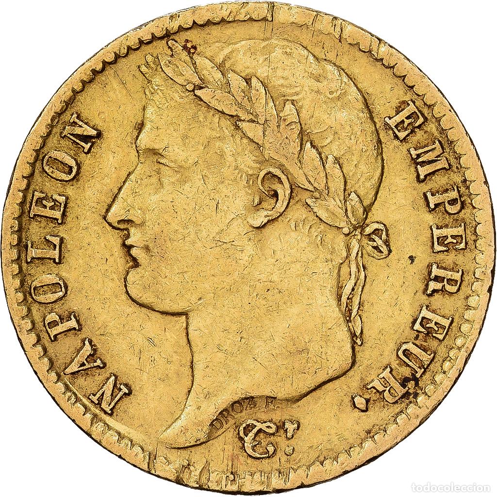 Monedas antiguas de Europa: [#1509949] Francia, 20 Francs, Napol&eacute;on I, 1814, Paris, Oro, BC+, KM:695.1