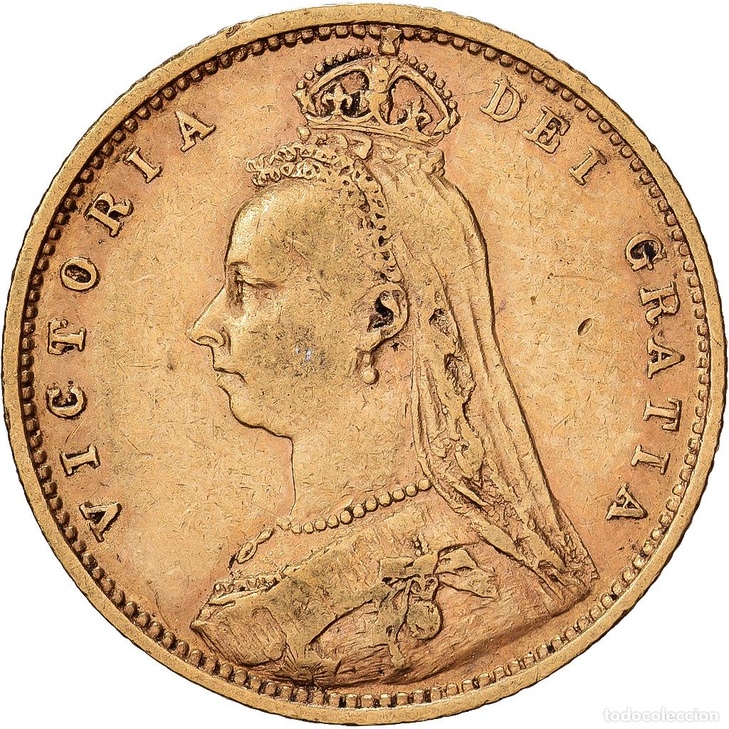 Monete antiche di Europa: [#1117869] Gran Breta&ntilde;a, Victoria, 1/2 Sovereign, 1890, London, Oro, MBC, KM:766