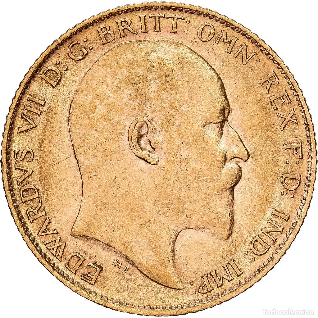 Monedas antiguas de Europa: [#1117876] GREAT BRITAIN, 1/2 Sovereign, 1907, KM #804, EF(40-45), Gold, 3.96