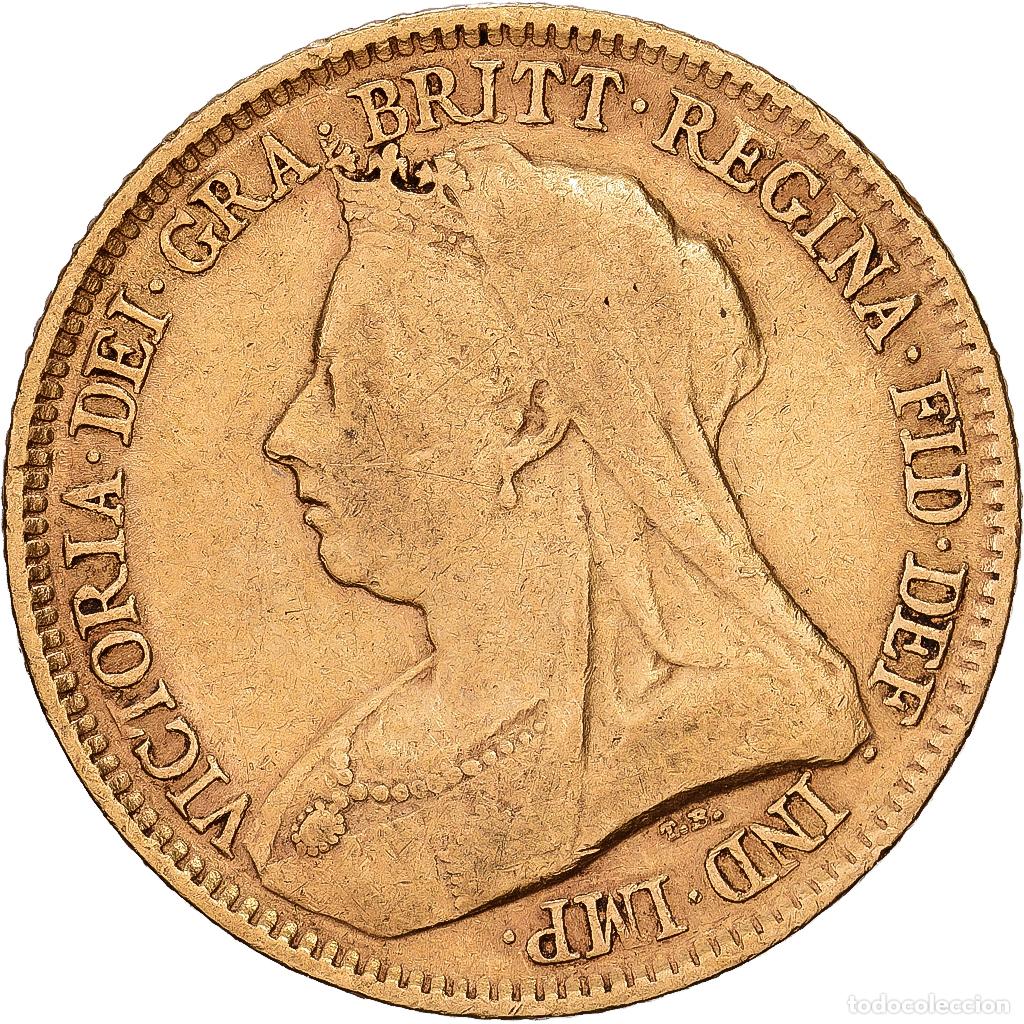 Monedas antiguas de Europa: [#1117874] GREAT BRITAIN, 1/2 Sovereign, 1893, KM #784, EF(40-45), Gold, 3.99