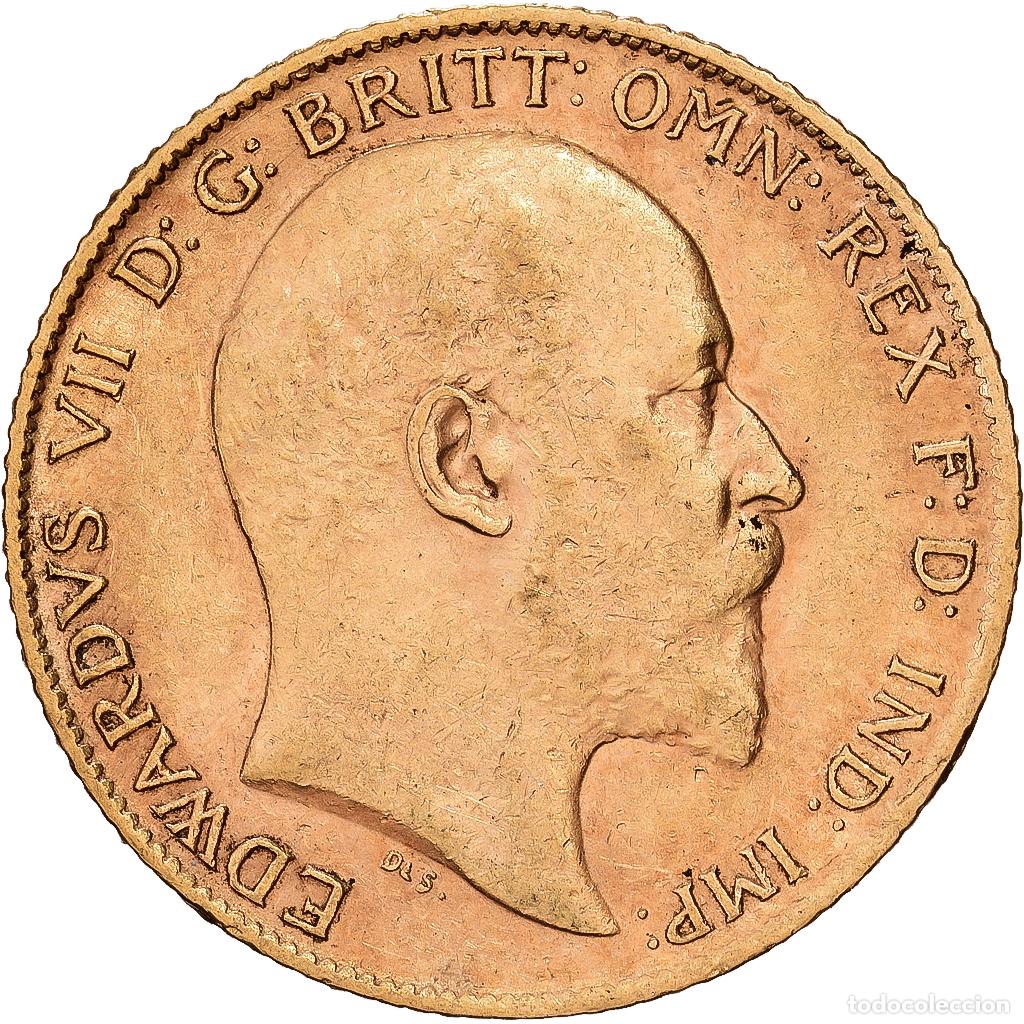 Monedas antiguas de Europa: [#1117878] GREAT BRITAIN, 1/2 Sovereign, 1910, KM #804, EF(40-45), Gold, 3.99