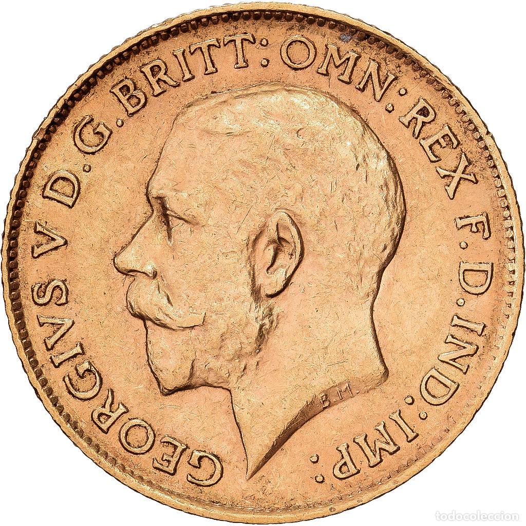 Monedas antiguas de Europa: [#1117881] GREAT BRITAIN, 1/2 Sovereign, 1913, KM #819, AU(55-58), Gold, 3.99