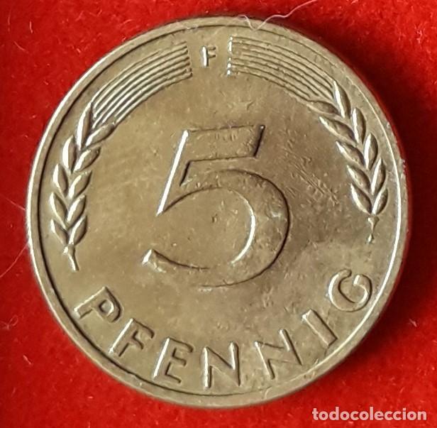 Monedas antiguas de Europa: MONEDA DE ALEMANIA 1950 - 5 PFENNING, CECA F - ACERO LATONADO