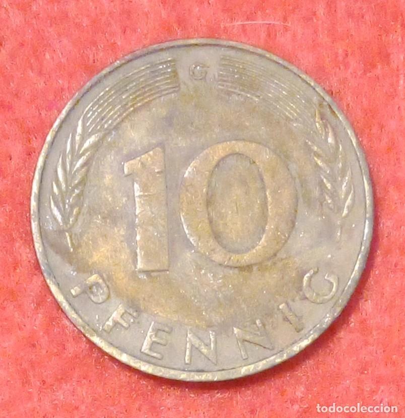 Monedas antiguas de Europa: MONEDA DE ALEMANIA 1971 - 10 PFENNING, CECA G - ACERO LATONADO