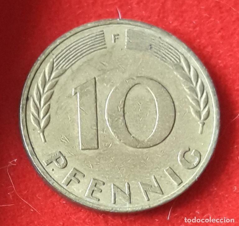 Monedas antiguas de Europa: MONEDA DE ALEMANIA 1973 - 10 PFENNING, CECA F - ACERO LATONADO