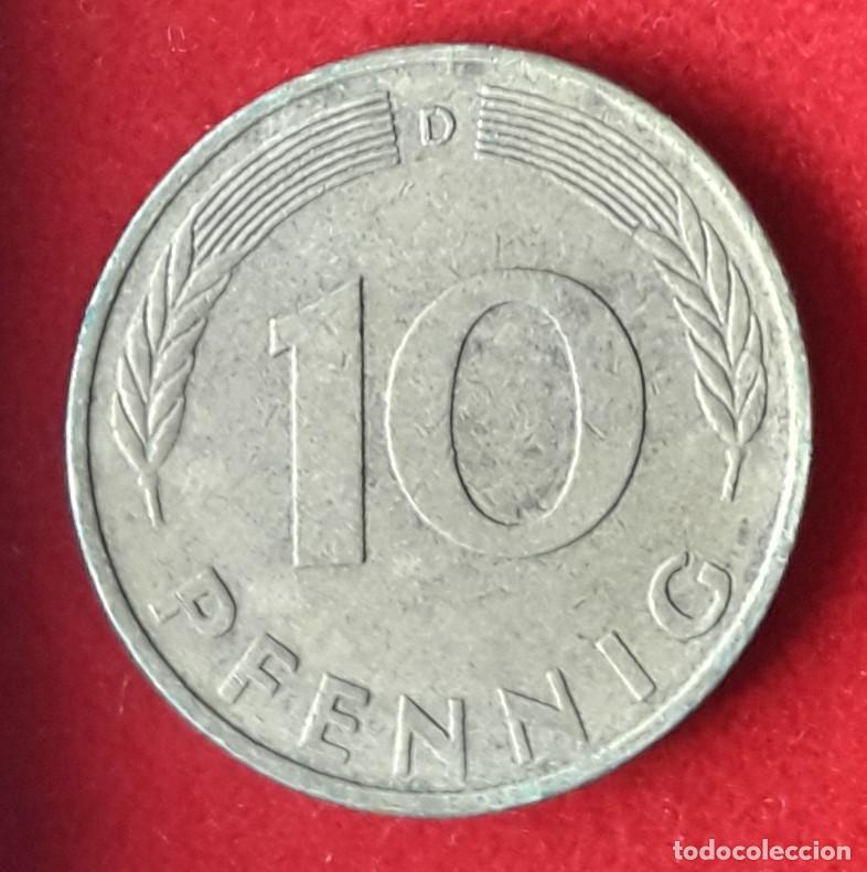 Monedas antiguas de Europa: MONEDA DE ALEMANIA 1976 - 10 PFENNING, CECA D - ACERO LATONADO