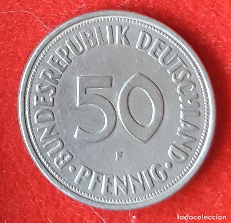 Monedas antiguas de Europa: MONEDA DE ALEMANIA 1950 - 50 PFENNING, CECA F - COBRE-N&Iacute;QUEL