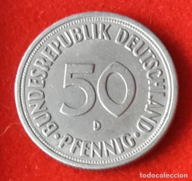 Monedas antiguas de Europa: MONEDA DE ALEMANIA 1970 - 50 PFENNING, CECA D - COBRE-N&Iacute;QUEL