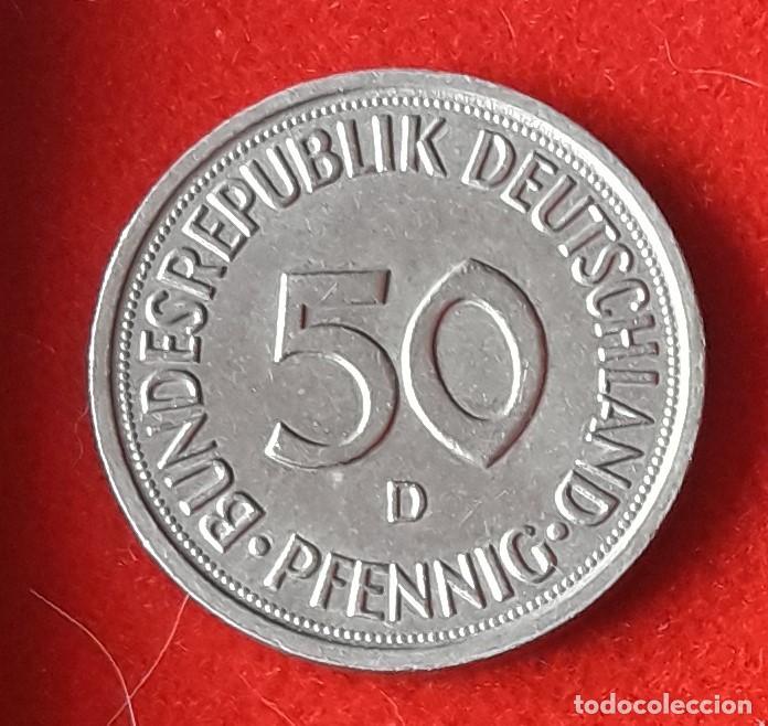 Monedas antiguas de Europa: MONEDA DE ALEMANIA 1981 - 50 PFENNING, CECA D - COBRE-N&Iacute;QUEL