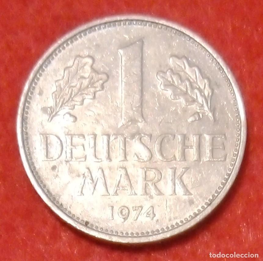 Monedas antiguas de Europa: MONEDA DE ALEMANIA 1974 - 1 MARCO, CECA D - COBRE-N&Iacute;QUEL