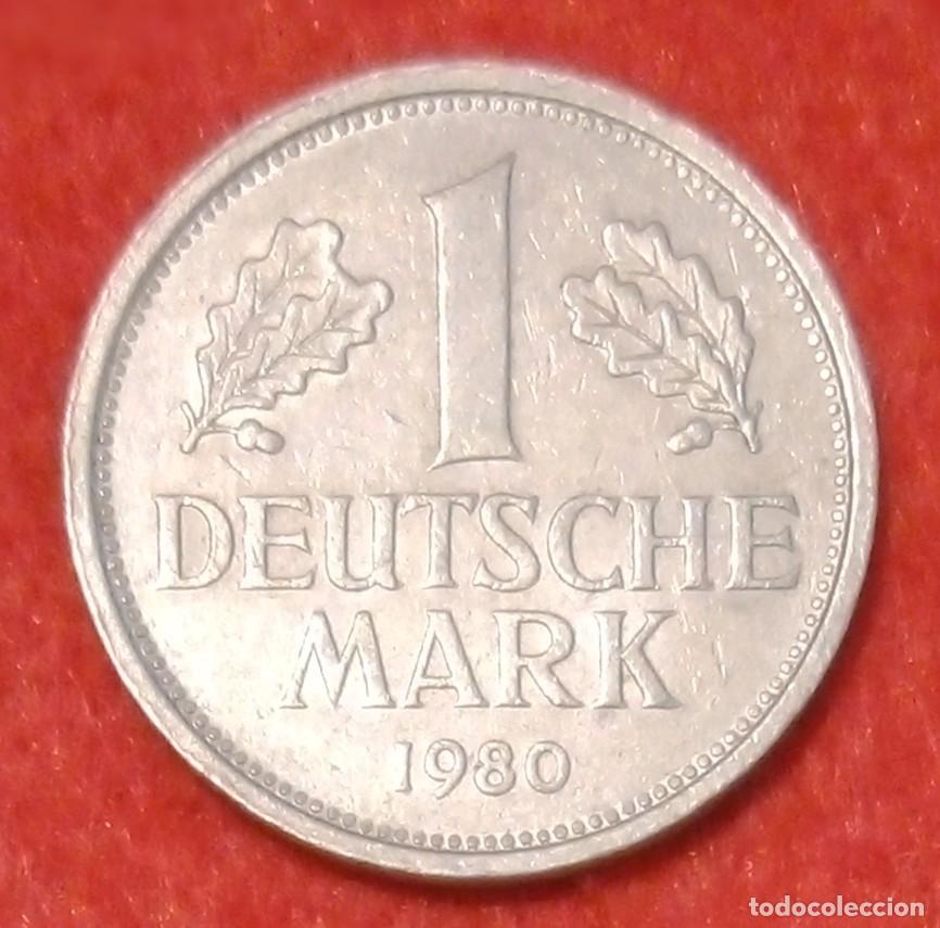 Monedas antiguas de Europa: MONEDA DE ALEMANIA 1980 - 1 MARCO, CECA F - COBRE-N&Iacute;QUEL