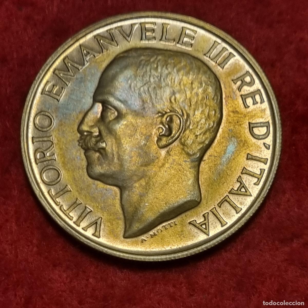Alte M&uuml;nzen aus Europa: MONEDA ITALIA VITTORIO EMANUELE 10 LIRAS IMITACION 1923 DORADA NO ES ORO ORIGINAL C38