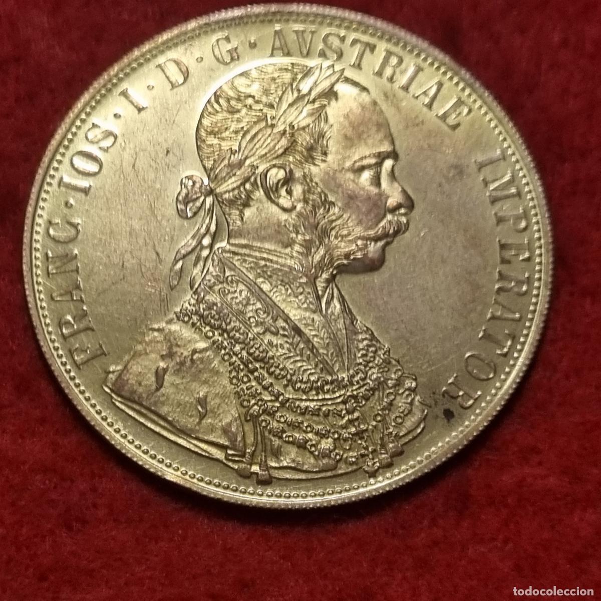 Monedas antiguas de Europa: MONEDA AUSTRIA FRANCISCO EMPERADOR 1915 DORADA NO ES ORO ORIGINAL C38
