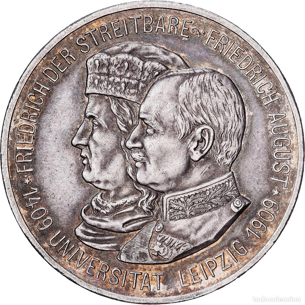 Monedas antiguas de Europa: [#1545152] ALEMANIA - IMPERIO, Friedrich August III, 5 Mark, University of Leipzig, 1909