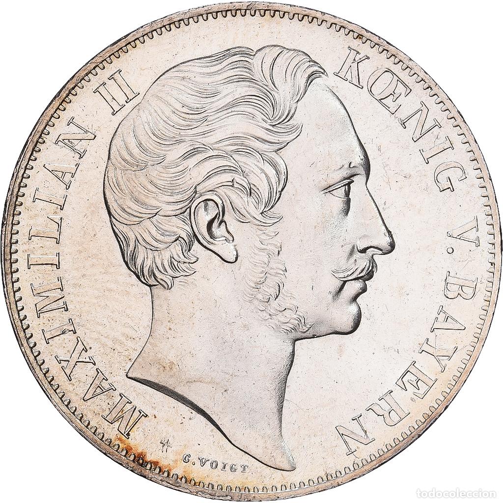 Monedas antiguas de Europa: [#1545087] Estados alemanes, Maximilian II, 2 Gulden, 1855, Munich, Plata, SC, KM:848
