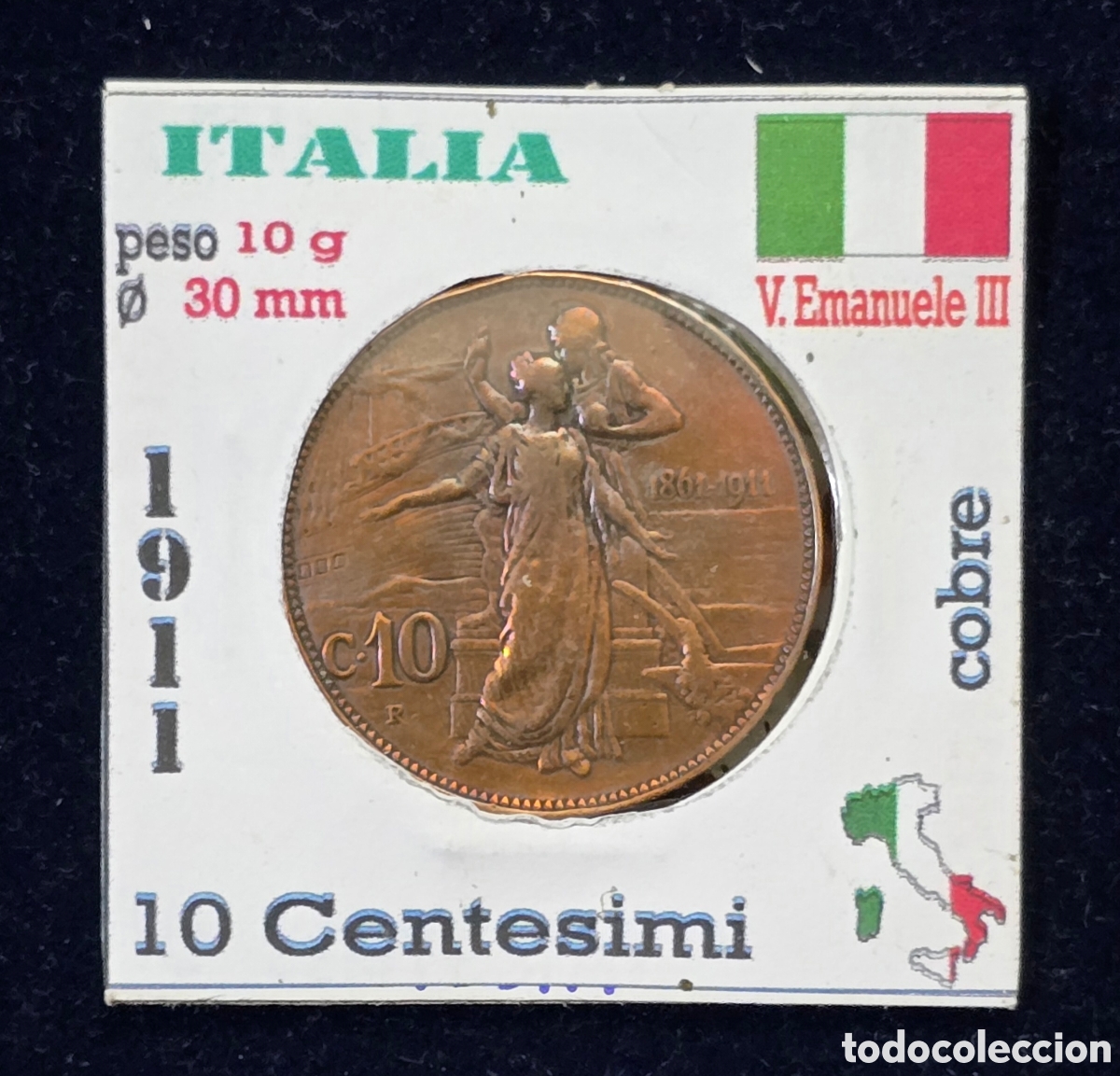 Monedas antiguas de Europa: Italia 10 Centesimi de 1911 V.Emanuelle III