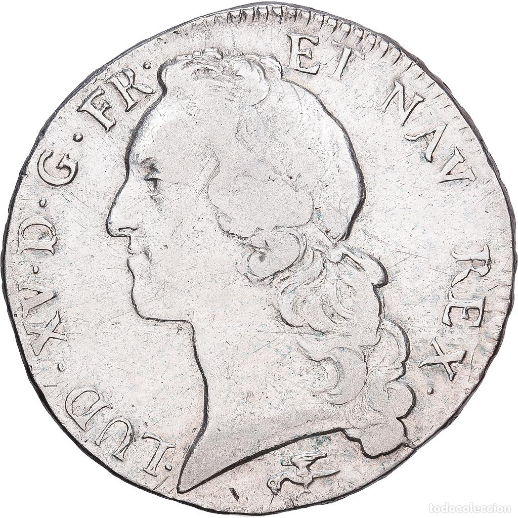 Monedas antiguas de Europa: [#1545040] Francia, Louis XV, &Eacute;cu au bandeau, 1766, Lyon, Plata, BC+, Gadoury:322