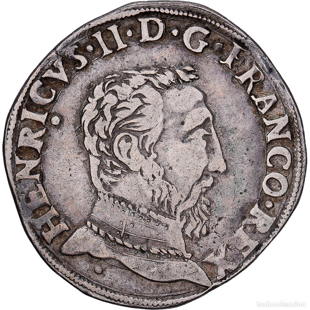 Monedas antiguas de Europa: [#1545049] Francia, Henri II, Teston, 1553, Toulouse, Plata, MBC, Gadoury:373D
