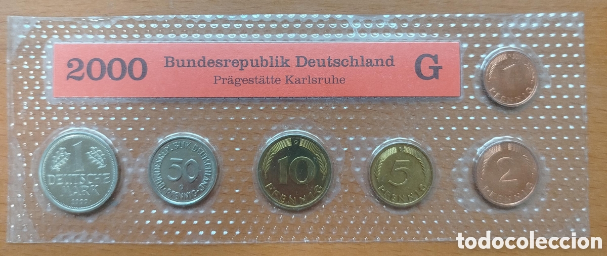 Monedas antiguas de Europa: Set Monedas Alemania 2000 G (Karlsruhe)