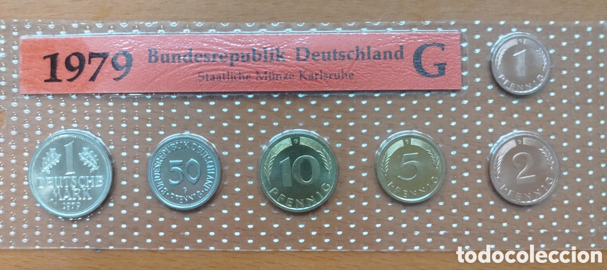 Monedas antiguas de Europa: Set Monedas Alemania 1979 G (Karlsruhe)