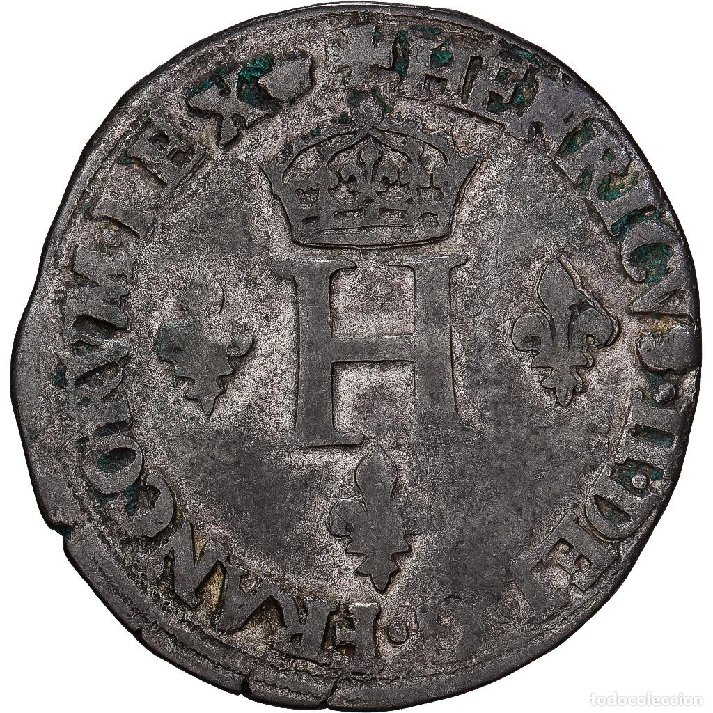 Monedas antiguas de Europa: [#1545050] Francia, Henri II, Double Sol Parisis, 1550, Paris, Vell&oacute;n, MBC, Gadoury:363