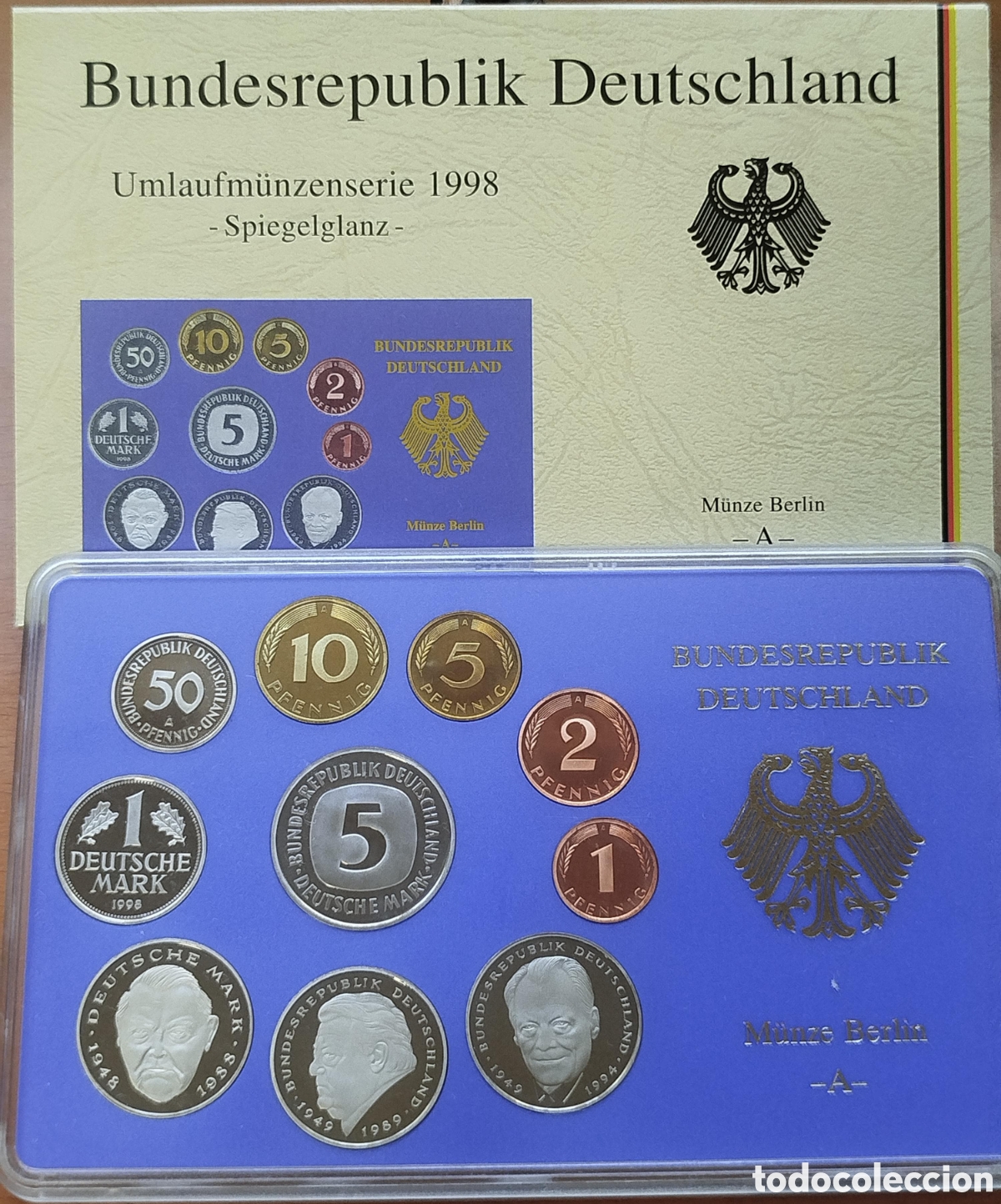 Monedas antiguas de Europa: Estuche Oficial Monedas Alemania A&ntilde;o 1998 DM - Ceca A (Berl&iacute;n)