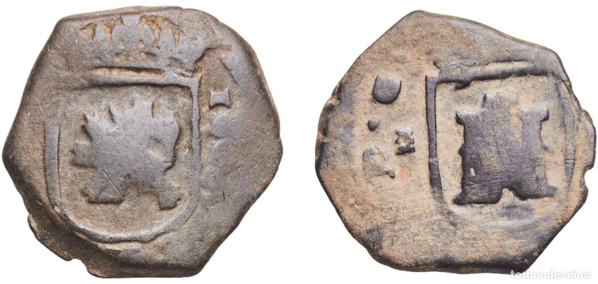 Monedas antiguas de Europa: Spain Kingdom 17th - 18th Centuries 2 Maravedis - Carlos II Copper 5.14g VF KM 5