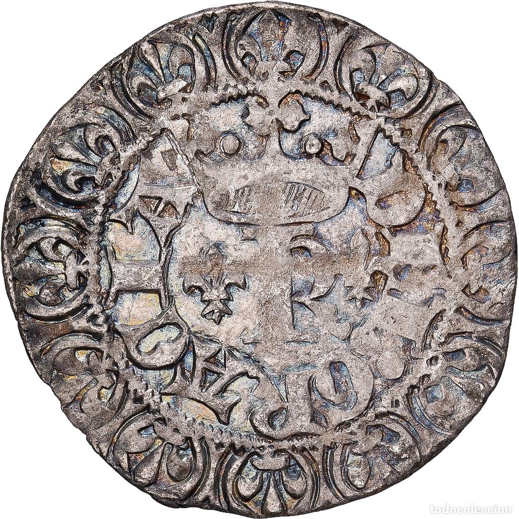 Monedas antiguas de Europa: [#1545067] Francia, Charles V, Blanc au K, 1365, Vell&oacute;n, BC+, Duplessy:363