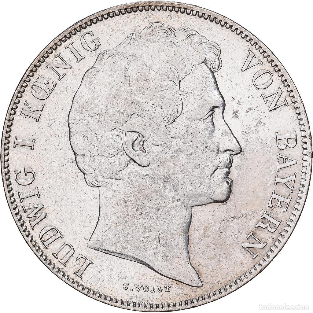 Moedas antigas da Europa: [#1545086] Estados alemanes, Ludwig I, 1 Gulden, 1843, Munich, Plata, MBC+, KM:788