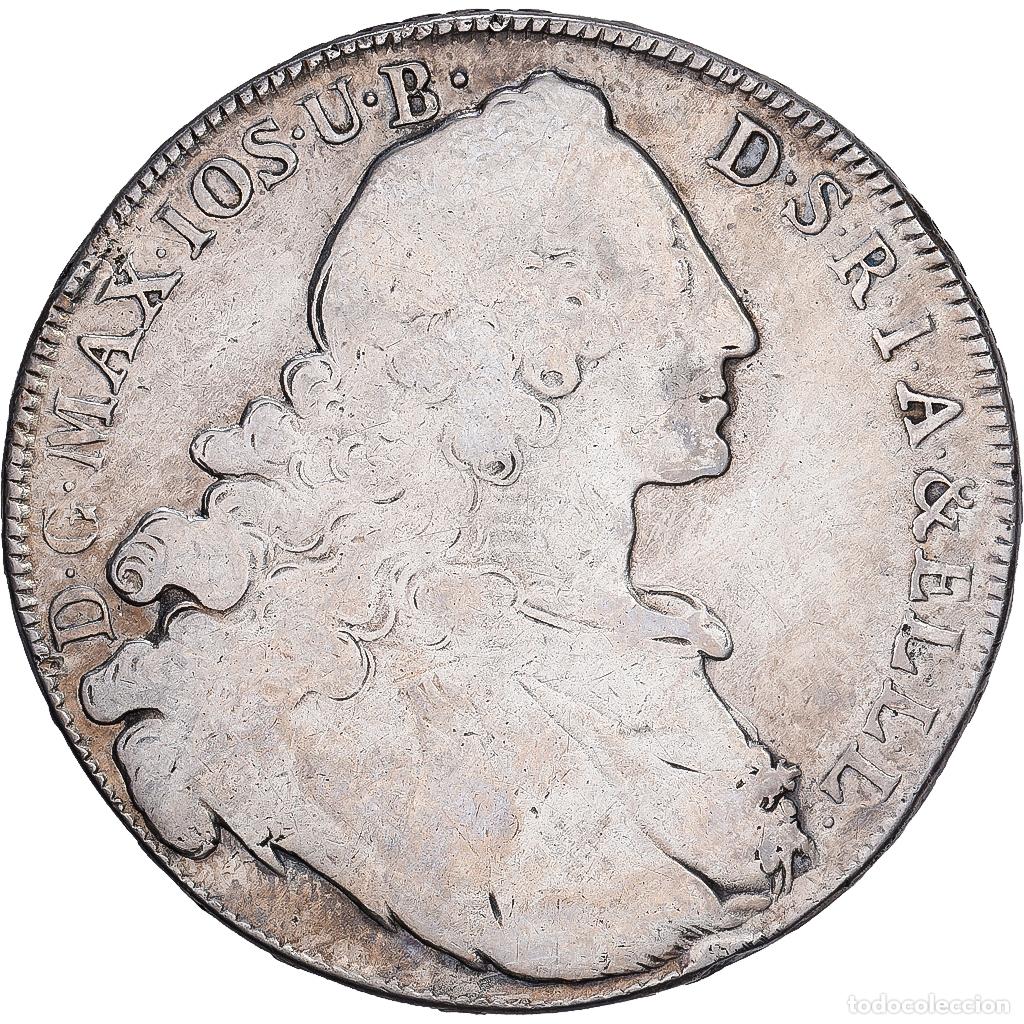 Moedas antigas da Europa: [#1545081] Estados alemanes, Maximilian III, Josef, 1 Thaler, 1764, Munich, Plata, BC+