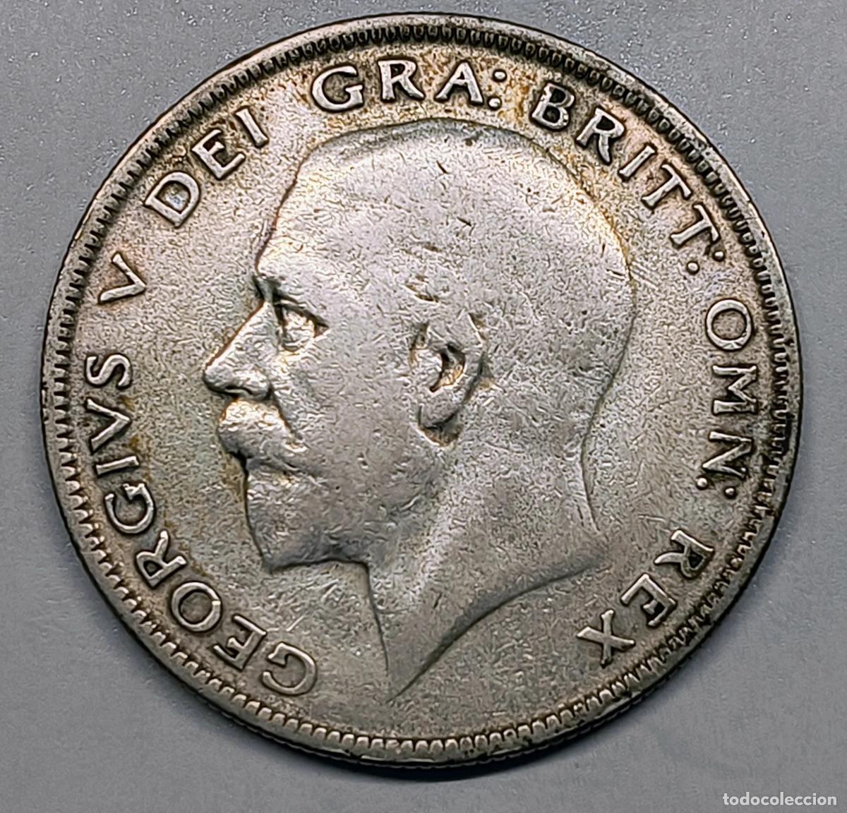 Moedas antigas da Europa: Half Crown George V 1928 Reino Unido