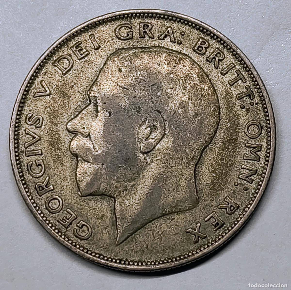 Moedas antigas da Europa: Half Crown George V 1922 Reino Unido
