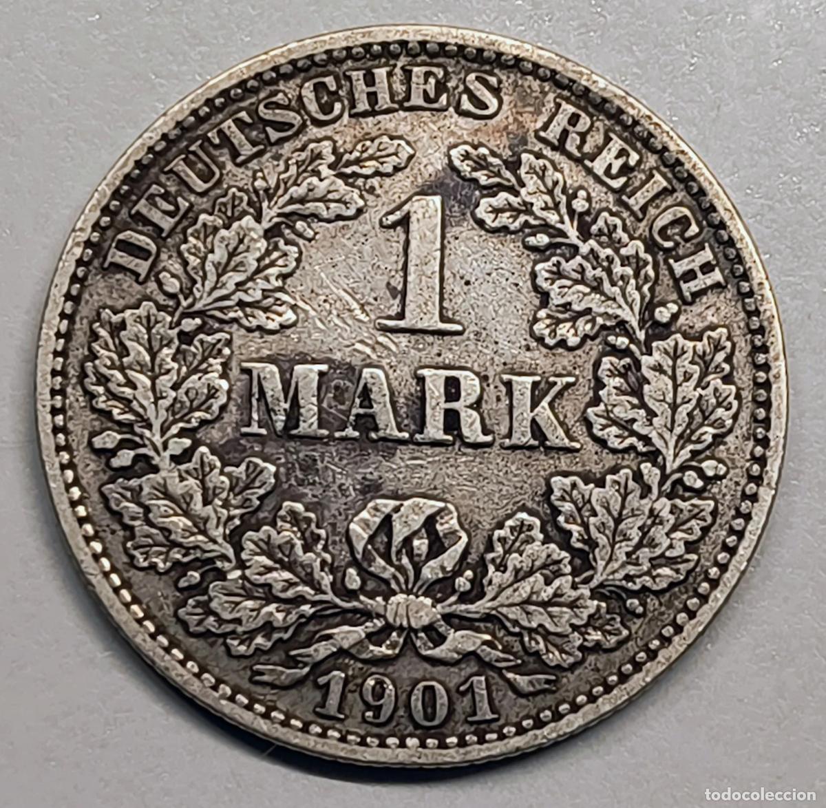 Moedas antigas da Europa: 1 Mark 1901 E Plata Imperio Alem&aacute;n