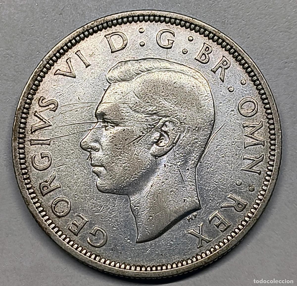 Monedas antiguas de Europa: Half Crown George VI 1938 Reino Unido