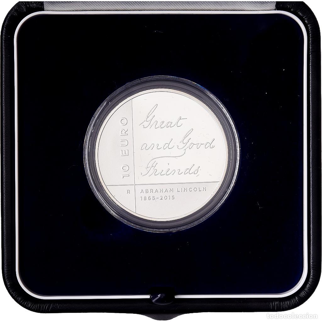Monedas antiguas de Europa: [#1545263] San Marino, 10 Euro, Scomparsa di Abraham Lincoln (150&deg; Anniv.), Prueba, 2015