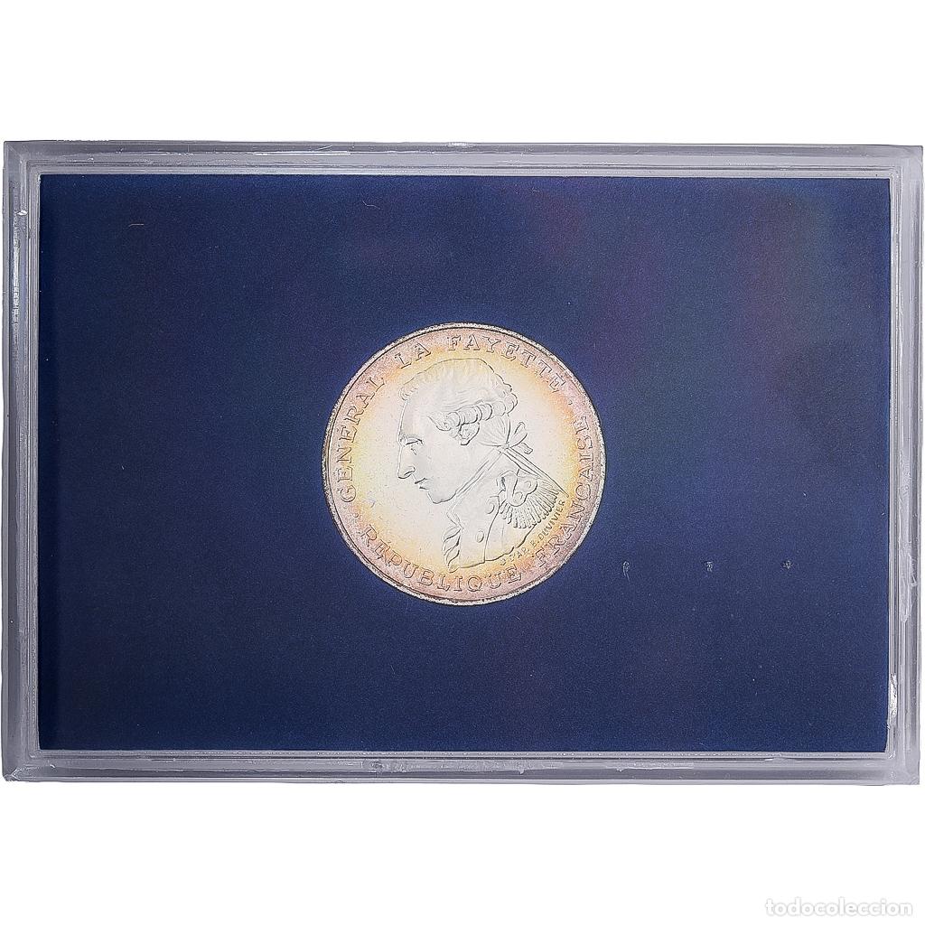 Moedas antigas da Europa: [#1545264] Francia, 100 Francs, G&eacute;n&eacute;ral La Fayette, 1987, MDP, BU, Plata, FDC